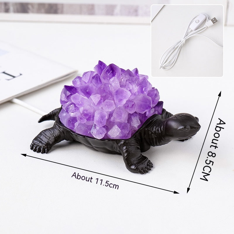 Natural Crystal Turtle Small Night Lamp Creative USB Ambience Light