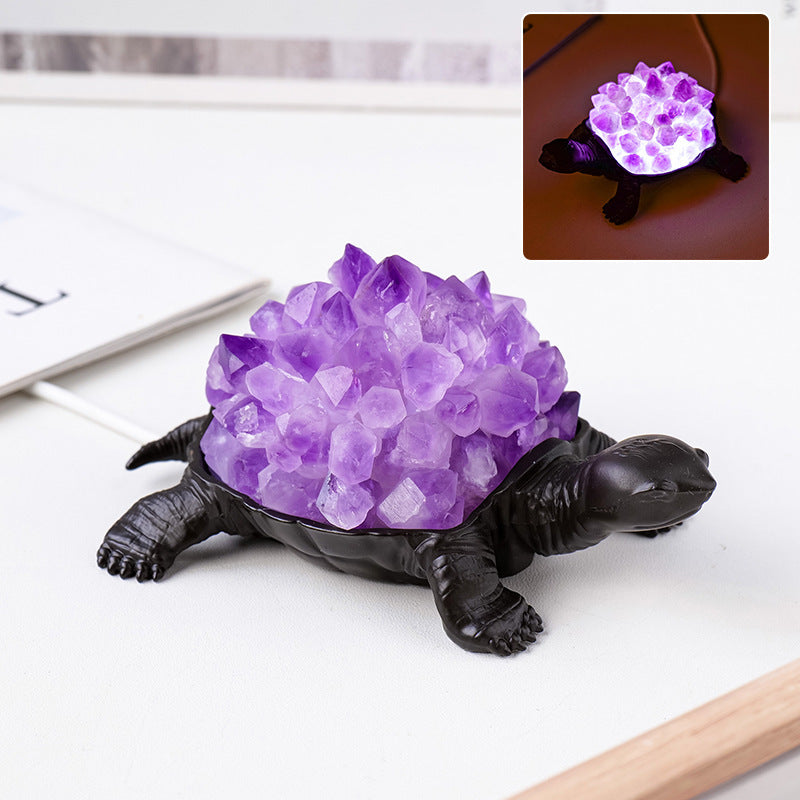 Natural Crystal Turtle Small Night Lamp Creative USB Ambience Light
