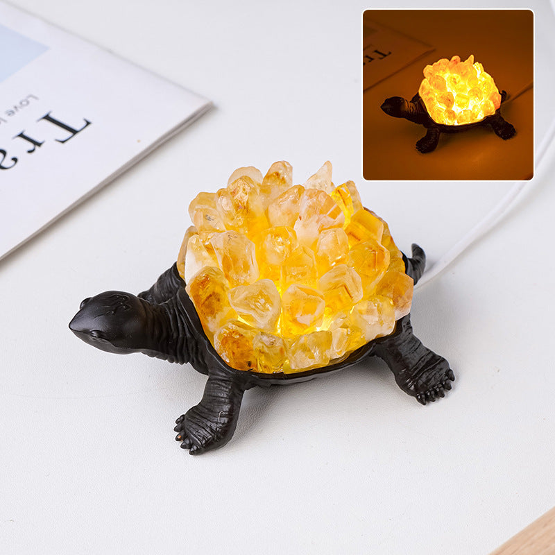 Natural Crystal Turtle Small Night Lamp Creative USB Ambience Light