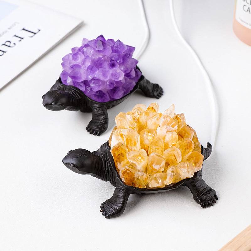 Natural Crystal Turtle Small Night Lamp Creative USB Ambience Light